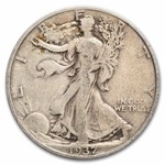 1937-S Walking Liberty Halves 20-Coin Roll Avg Circ