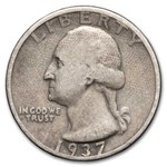 1937-S Washington Quarter 40-Coin Roll Avg Circ