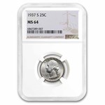 1937-S Washington Quarter MS-64 NGC