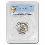 1937-S Washington Quarter MS-64 PCGS