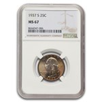 1937-S Washington Quarter MS-67 NGC (Toned)