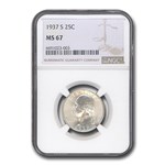 1937-S Washington Quarter MS-67 NGC