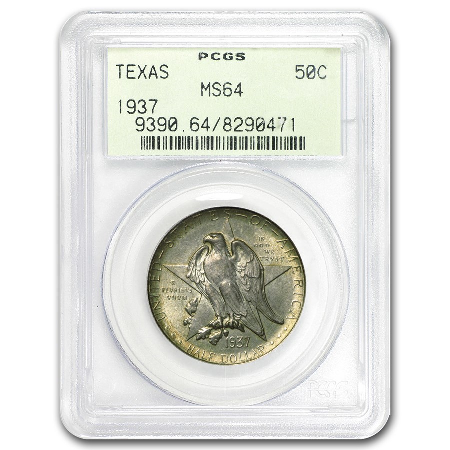 1937 Texas Half Dollar MS-64 PCGS