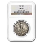 1937 Walking Liberty Half Dollar MS-65 NGC