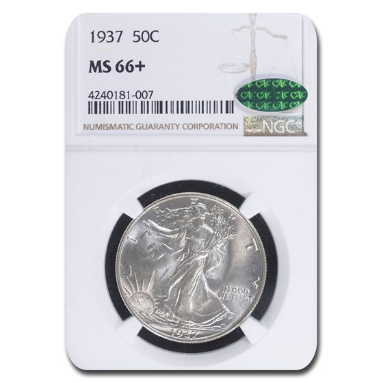 1937 Walking Liberty Half Dollar MS-66+ NGC CAC 1937 Walking Liberty Half Dollar MS-66+ NGC CAC