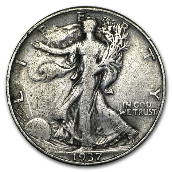 1937 Walking Liberty Half Dollar VG/VF
