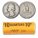 1937 Washington Quarter 40-Coin Roll Avg Circ