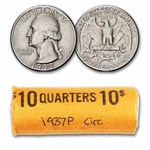1937 Washington Quarter 40-Coin Roll Avg Circ