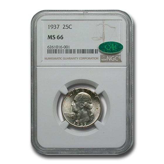 1937 Washington Quarter MS-66 NGC CAC 1937 Washington Quarter MS-66 NGC CAC