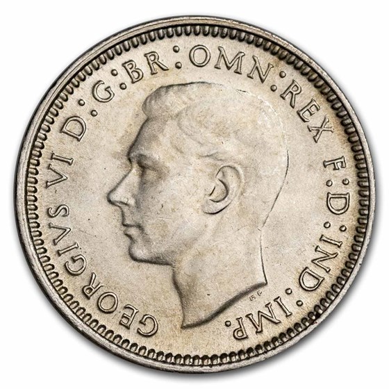 1938-1944 Australia Silver 3 Pence George VI BU 1938-1944 Australia Silver 3 Pence George VI BU