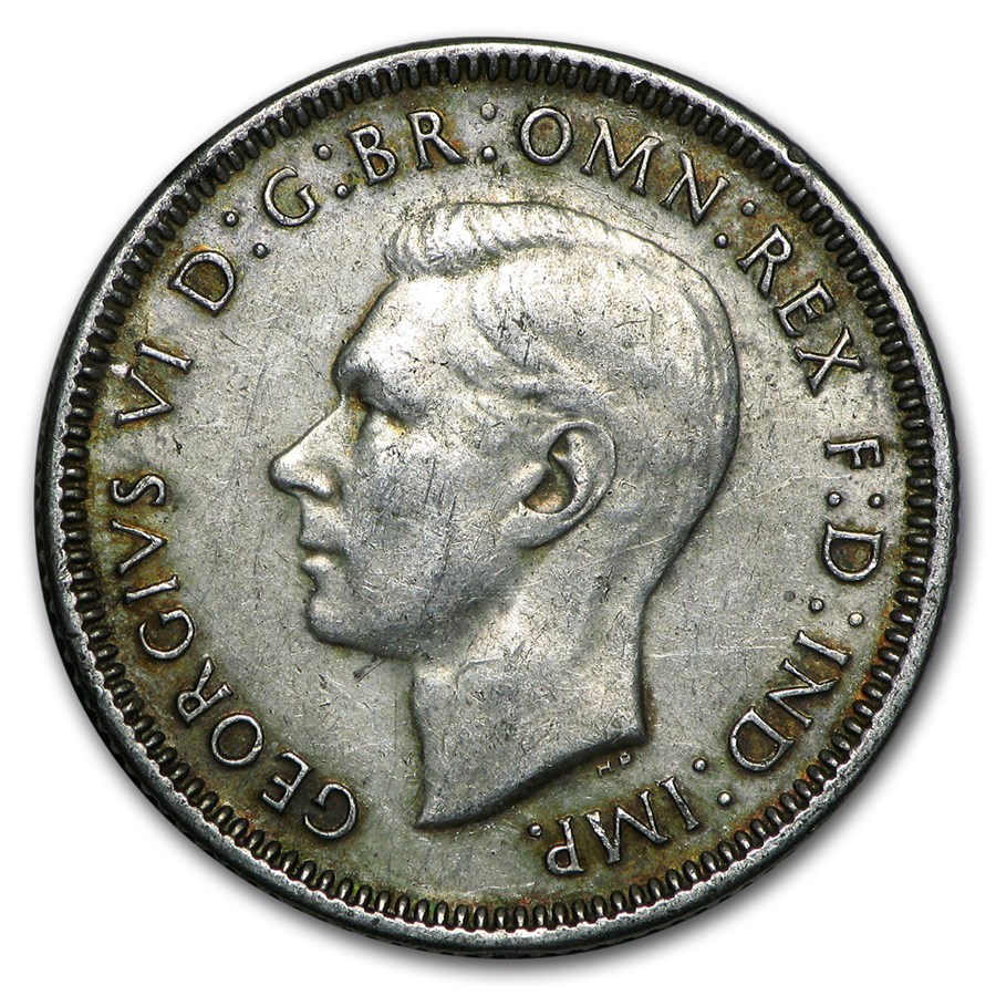 1938-1944 Australia Silver Shillings George VI Avg Circ