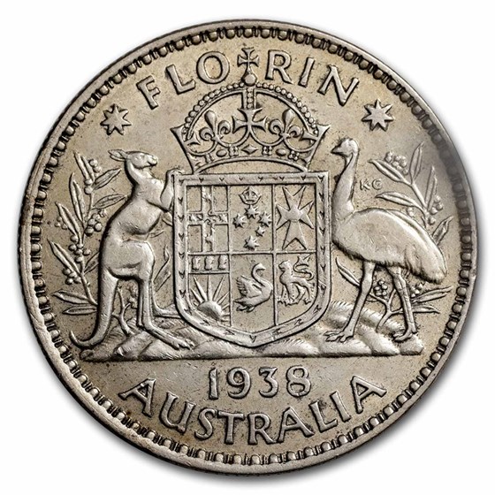 1938-1945 Australia Silver Florin George VI AU