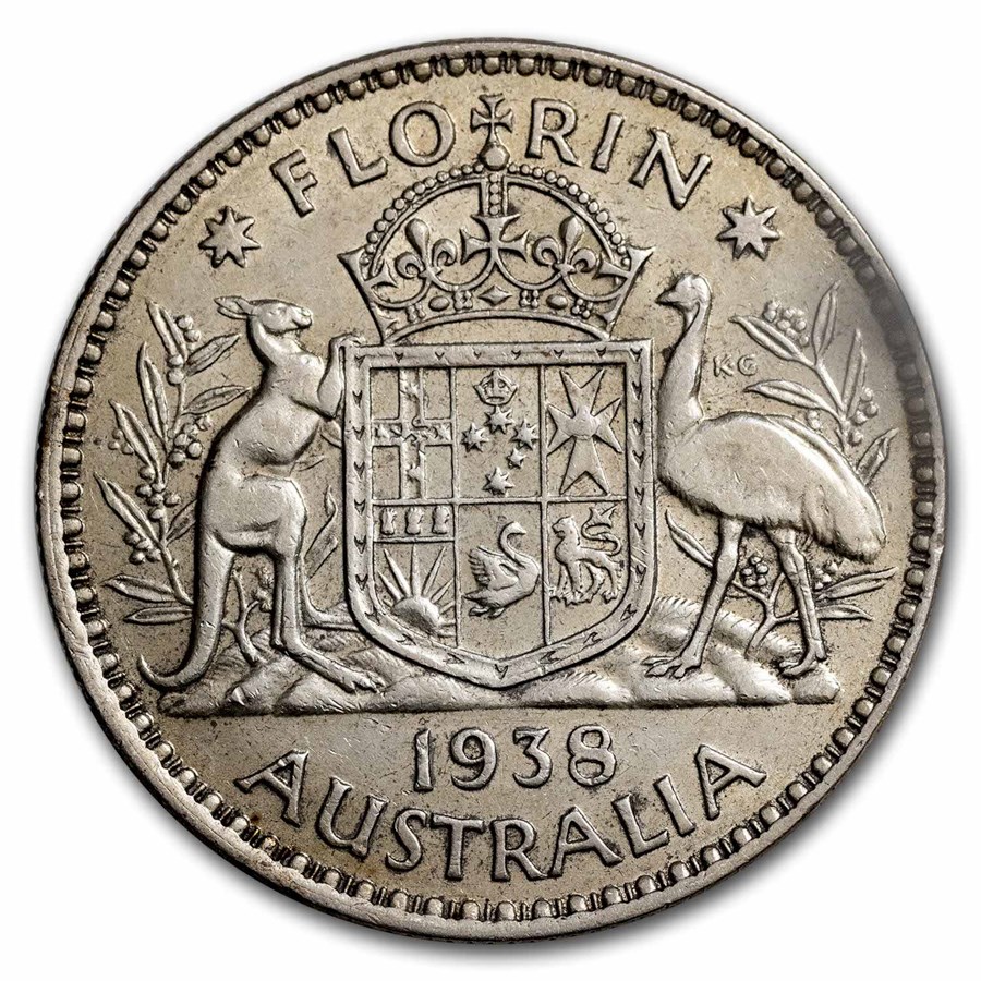 1938-1945 Australia Silver Florin George VI AU