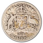 1938-1945 Australia Silver Florin George VI Avg Circ