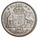 1938-1945 Australia Silver Florin George VI BU