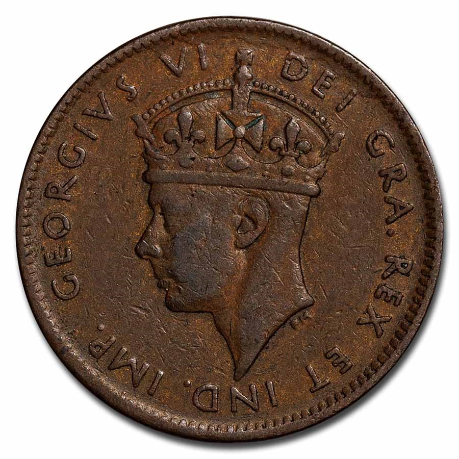 1938-1947 Newfoundland Small Cent George VI Avg Circ