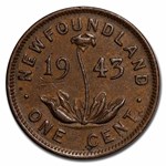 1938-1947 Newfoundland Small Cent George VI Avg Circ