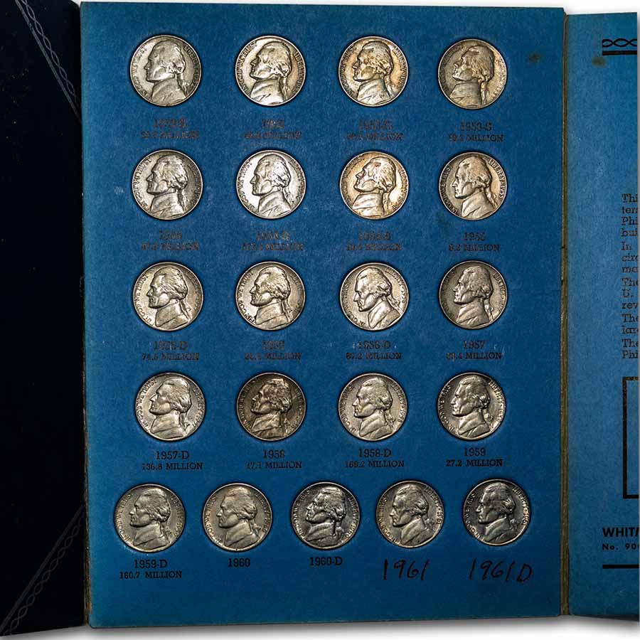 Buy 1938-1961 Jefferson Nickel Set Whitman/Harris | APMEX