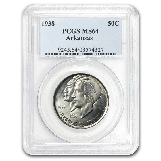 1938 Arkansas Half Dollar MS-64 PCGS 1938 Arkansas Half Dollar MS-64 PCGS