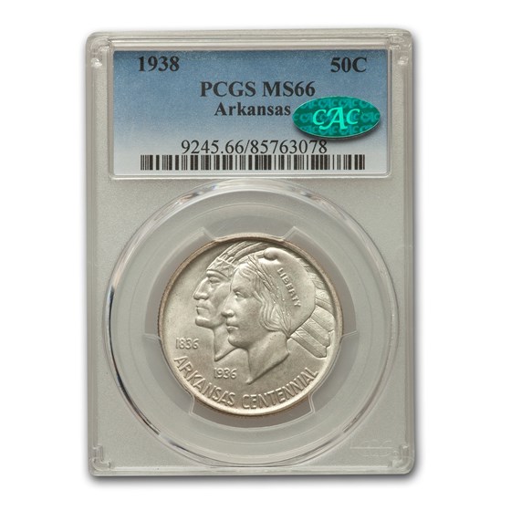 1938 Arkansas Half Dollar MS-66 PCGS CAC 1938 Arkansas Half Dollar MS-66 PCGS CAC