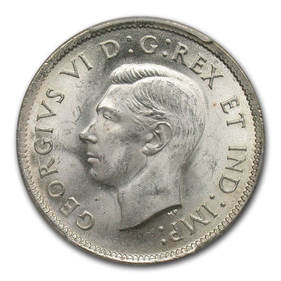 1938 Canada Silver 25 Cents MS-63 PCGS 1938 Canada Silver 25 Cents MS-63 PCGS