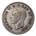 1938 Canada Silver 50 Cents George VI XF