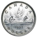 1938 Canada Silver Dollar George VI AU