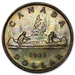 1938 Canada Silver Dollar George VI XF