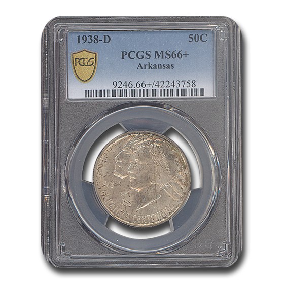 1938-D Arkansas Centennial Commemorative Half Dollar MS-66+ PCGS 1938-D Arkansas Centennial Commemorative Half Dollar MS-66+ PCGS