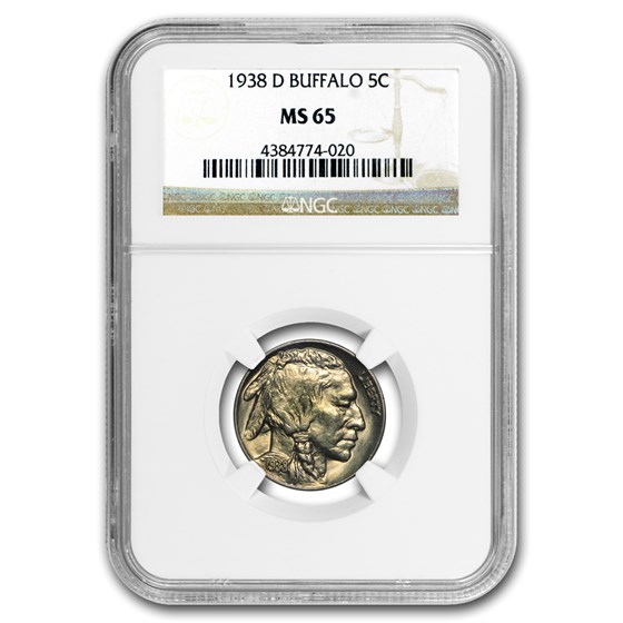1938-D Buffalo Nickel MS-65 NGC 1938-D Buffalo Nickel MS-65 NGC