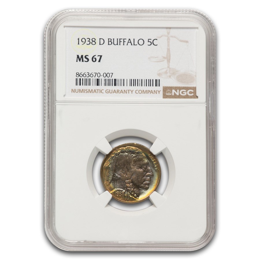 1938 D Buffalo Nickel MS-67 NGC (Toned)