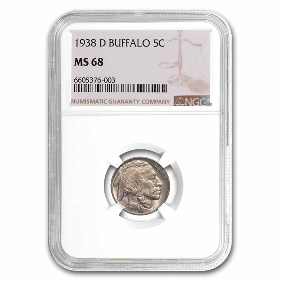 1938-D Buffalo Nickel MS-68 NGC 1938-D Buffalo Nickel MS-68 NGC