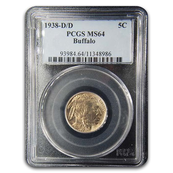 1938-D/D Buffalo Nickel MS-64 PCGS 1938-D/D Buffalo Nickel MS-64 PCGS