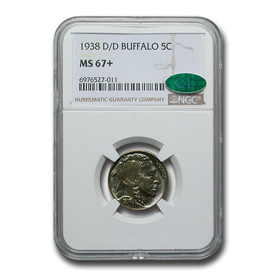 1938-D/D Buffalo Nickel MS-67+ NGC CAC 1938-D/D Buffalo Nickel MS-67+ NGC CAC