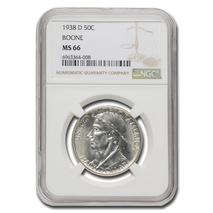 1938-D Daniel Boone Bicentennial Half Dollar MS-66 NGC