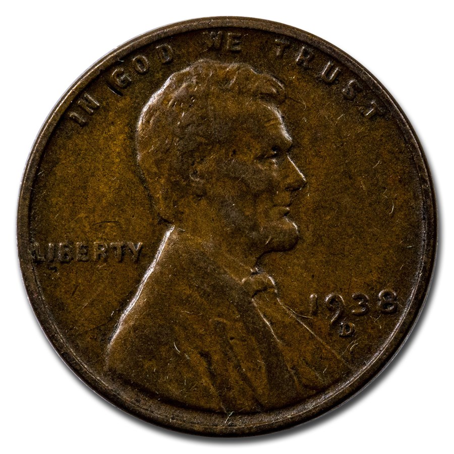 1938-D Lincoln Cent XF