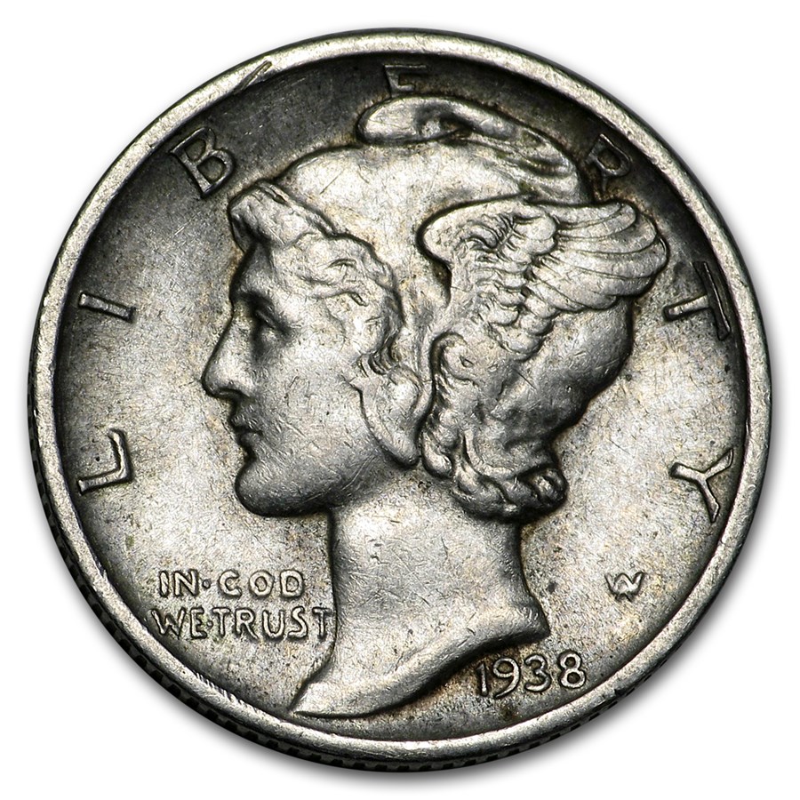 1938-D Mercury Dime AU