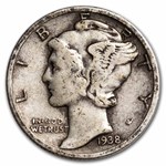 1938-D Mercury Dime Good/VF