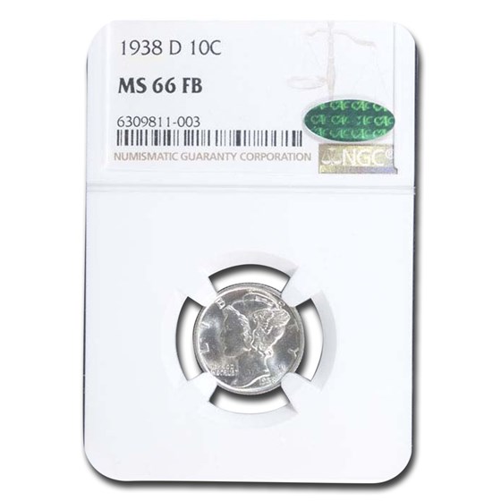 1938-D Mercury Dime MS-66 NGC CAC (FB) 1938-D Mercury Dime MS-66 NGC CAC (FB)