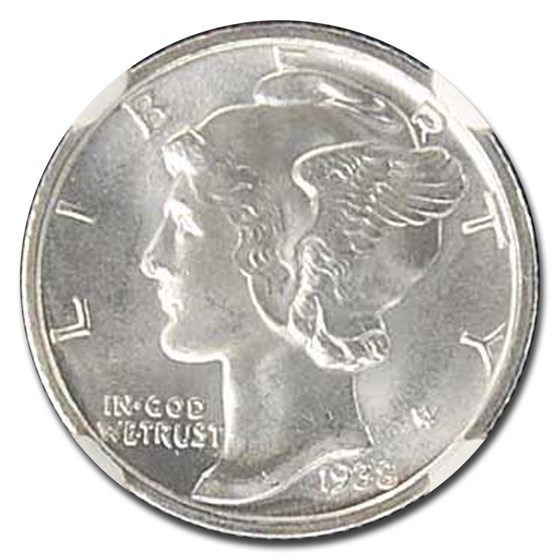 1938-D Mercury Dime MS-66 NGC (FB) 1938-D Mercury Dime MS-66 NGC (FB)