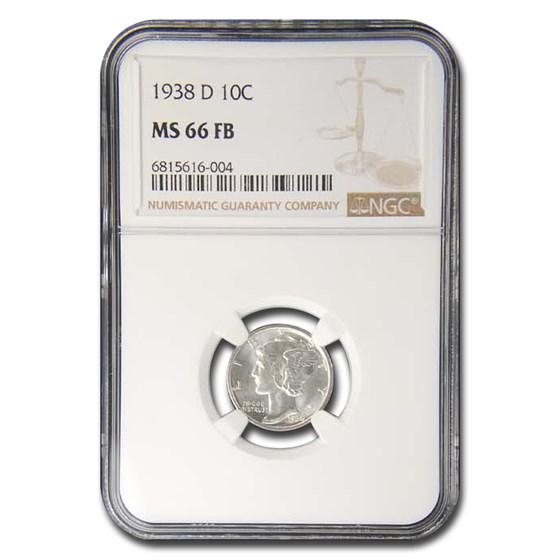 1938-D Mercury Dime MS-66 NGC (FB) 1938-D Mercury Dime MS-66 NGC (FB)