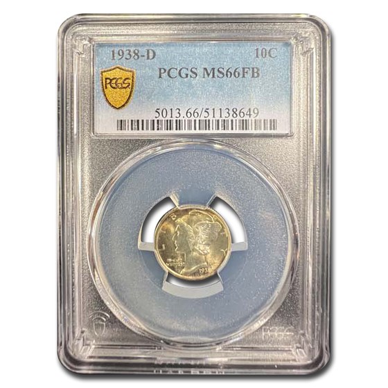 1938-D Mercury Dime MS-66 PCGS (FB) 1938-D Mercury Dime MS-66 PCGS (FB)