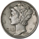1938-D Mercury Dime XF