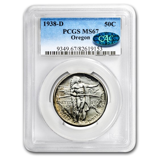 1938-D Oregon Half Dollar MS-67 PCGS CAC 1938-D Oregon Half Dollar MS-67 PCGS CAC