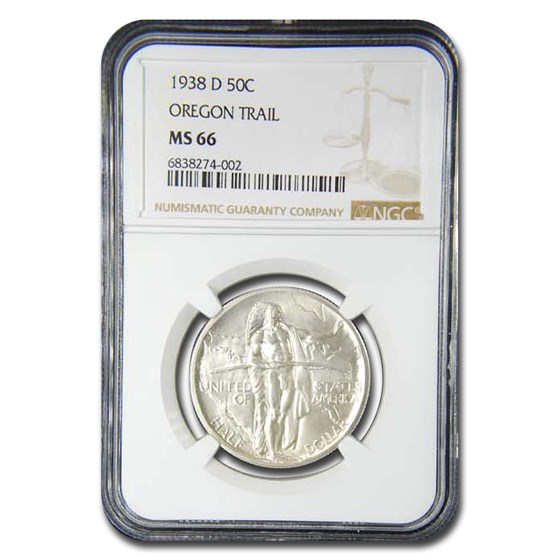 1938-D Oregon Trail Commemorative Half Dollar MS-66 NGC 1938-D Oregon Trail Commemorative Half Dollar MS-66 NGC