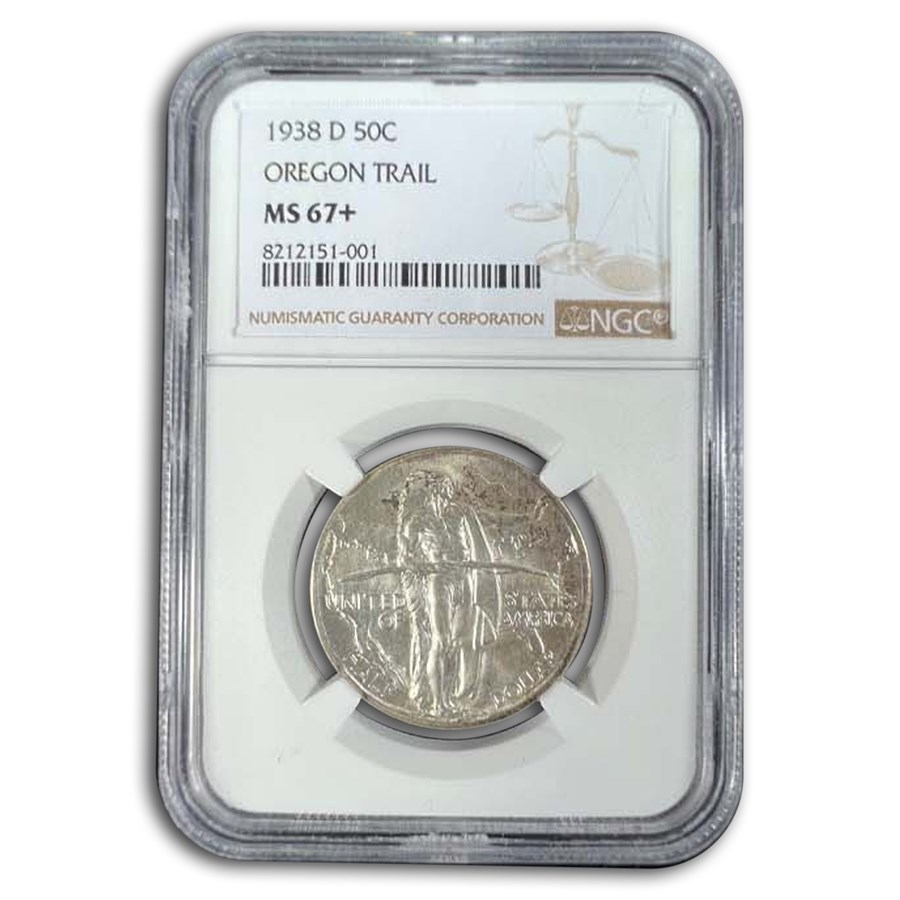 1938-D Oregon Trail Commemorative Half Dollar MS-67+ NGC