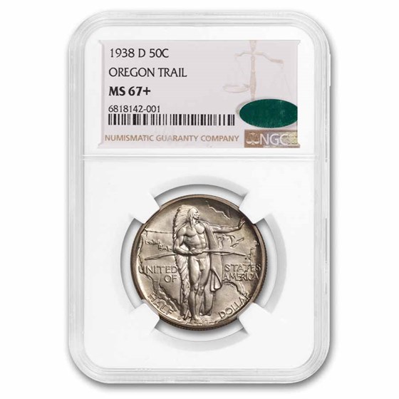 1938-D Oregon Trail Commemorative Half Dollar MS-67+ PCGS CAC 1938-D Oregon Trail Commemorative Half Dollar MS-67+ PCGS CAC