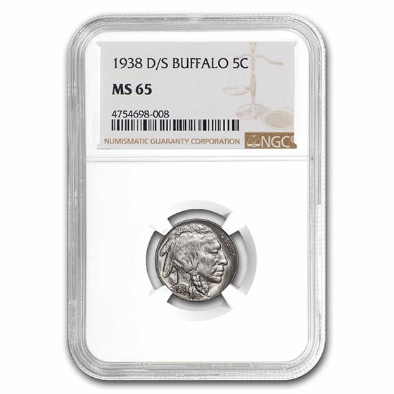 1938-D/S Buffalo Nickel MS-65 NGC 1938-D/S Buffalo Nickel MS-65 NGC