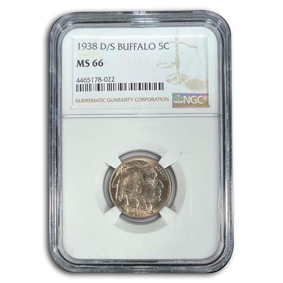 1938-D/S Buffalo Nickel MS-66 NGC 1938-D/S Buffalo Nickel MS-66 NGC