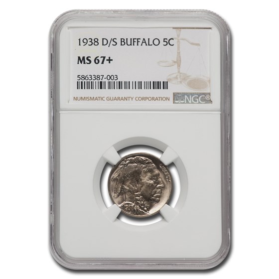 1938-D/S Buffalo Nickel MS-67+ NGC 1938-D/S Buffalo Nickel MS-67+ NGC